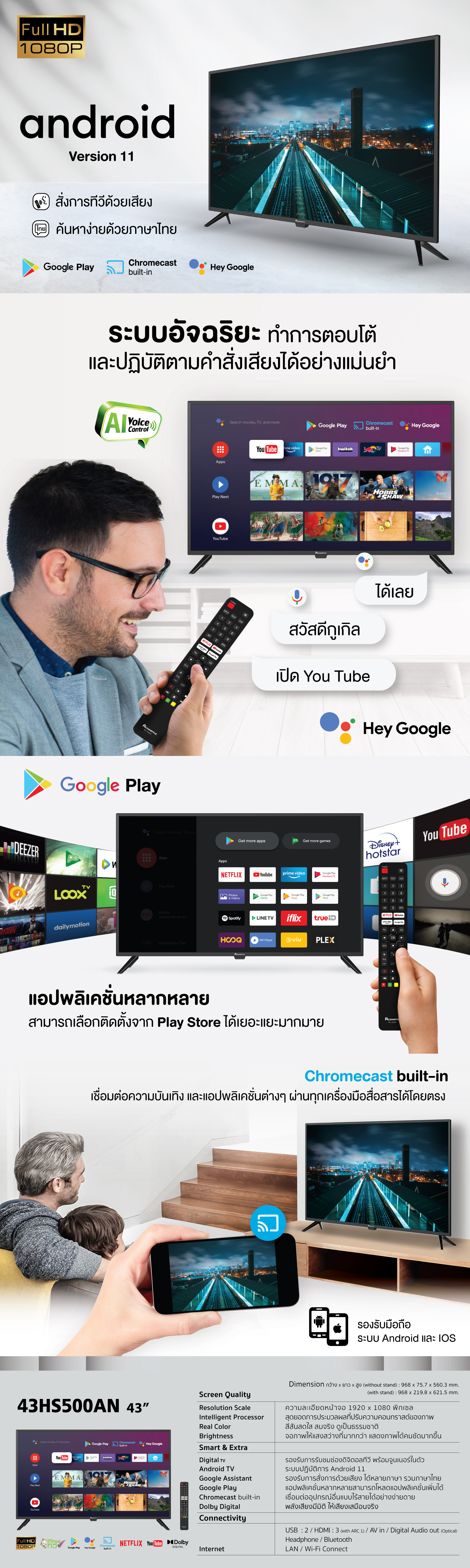 Android TV 43" model 43HS500AN