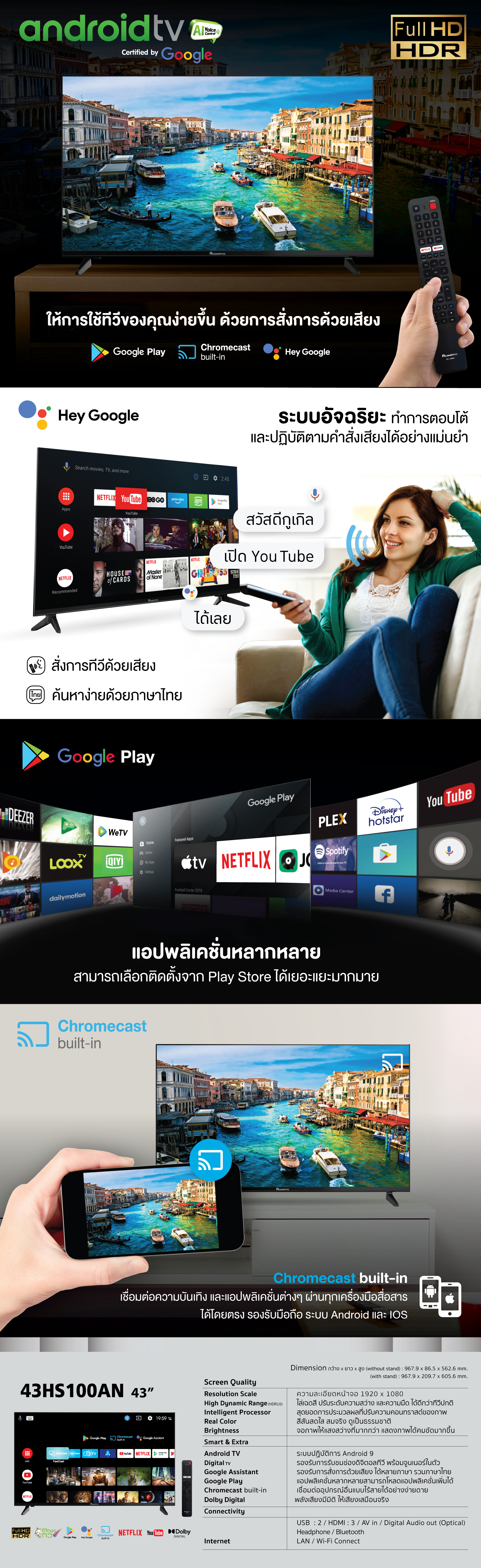 Android TV 43" model 43HS100AN